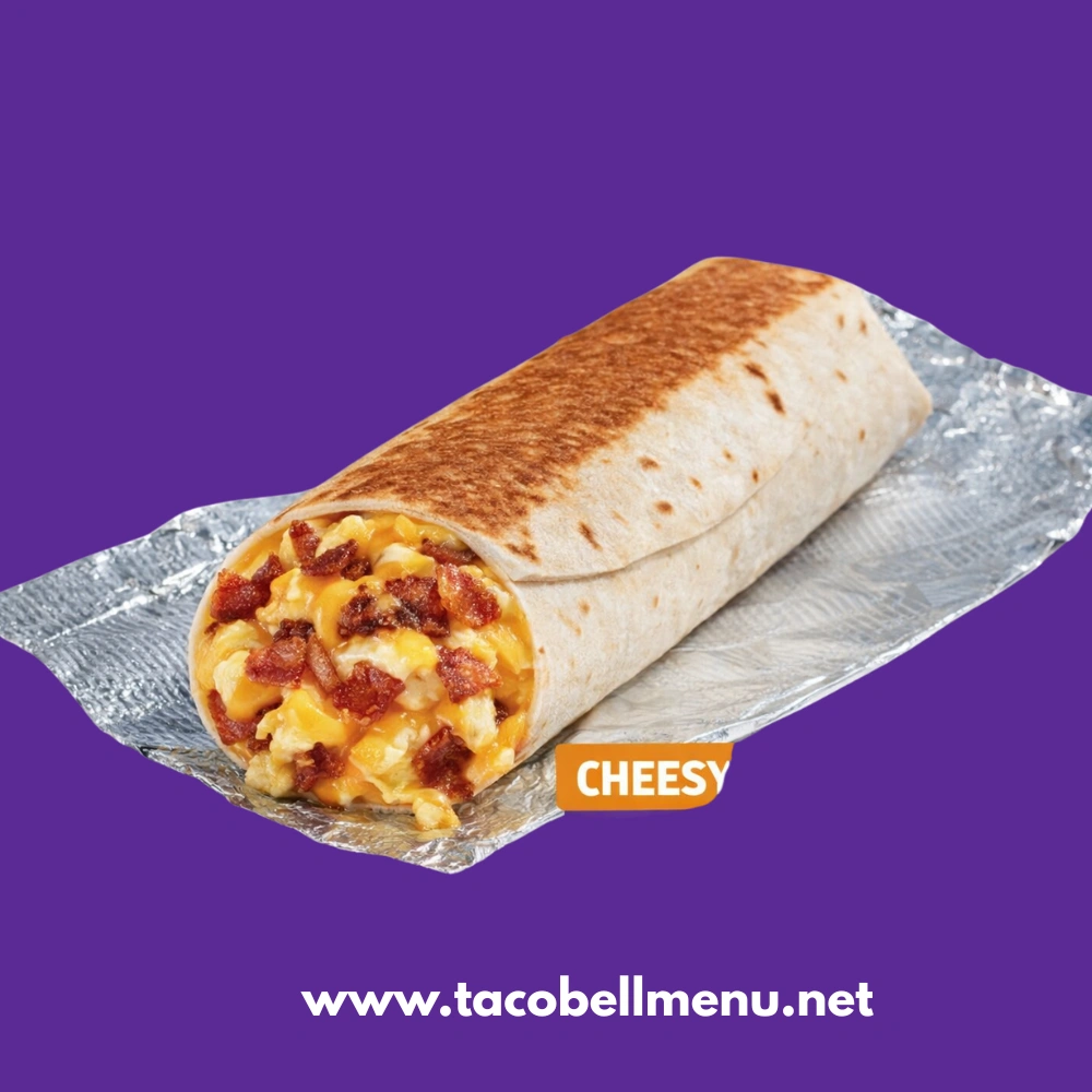 Cheesy Toasted Breakfast Burrito Bacon
